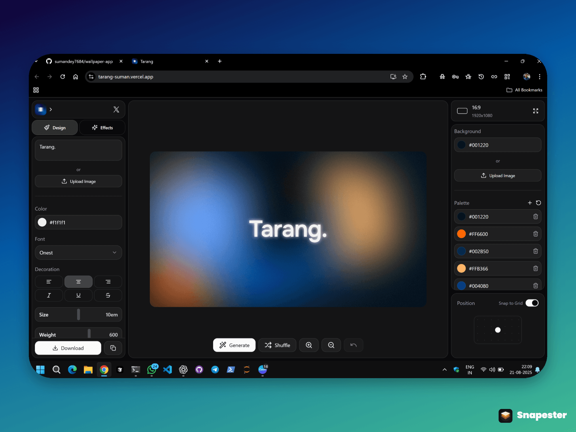 Tarang project cover